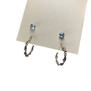 Diamond gold earring set